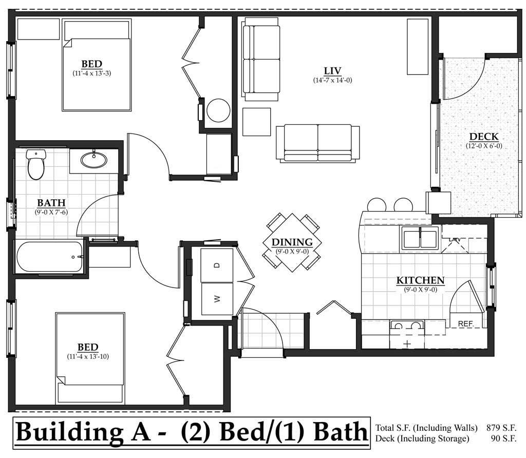 Double bedroom house plan